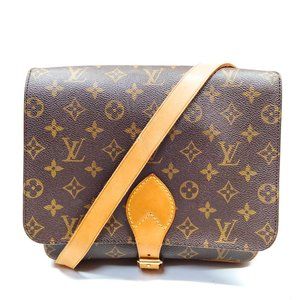 100% Authentic Louis Vuitton Cartouchiere GM Brown Monogram Crossbody Bag
